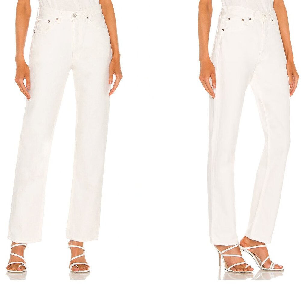 NEW Agolde White Lana Straight Jeans